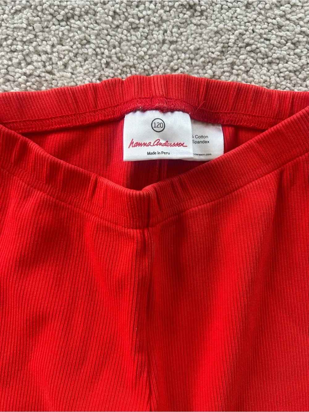 Hanna Andersson Bright Red Ribbed Kids Leggings